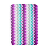 Purple White Teal Chevrons Medium Bath Mat バスマット (正面縦)