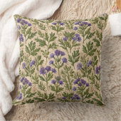 Purple Wild Asters Botanical クッション (ブランケット)