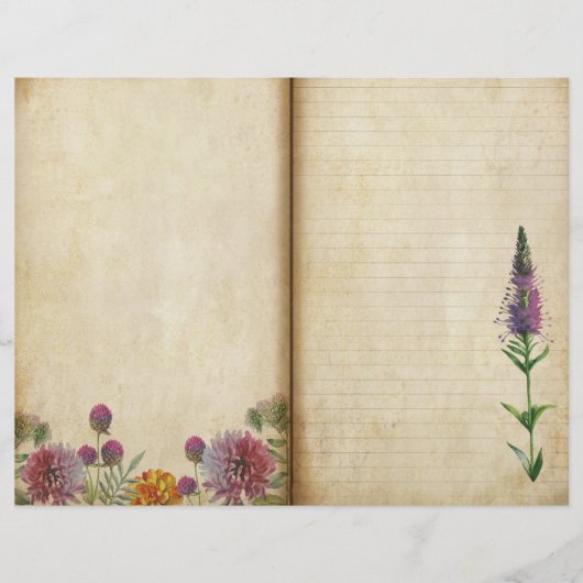 Purple Wild Flowersジャーナルページ (正面)