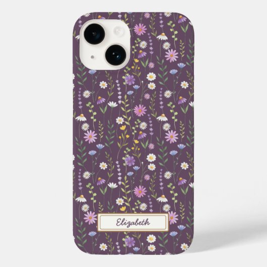 Purple Wild Flowers Case-Mate iPhoneケース (裏面)
