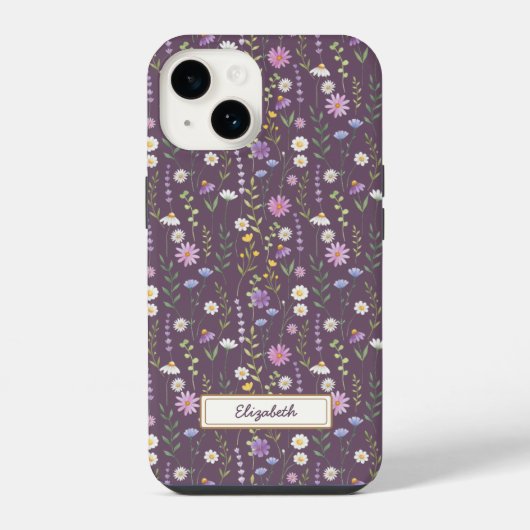 Purple Wild Flowers iPhoneケース (裏面)