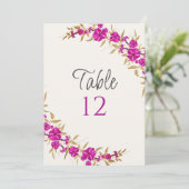 Purple Wild Trumpet Flower Wedding Table Number 招待状 (スタンド正面)