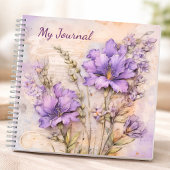 Purple Wildflower Aesthetic Writing Journal ノートブック