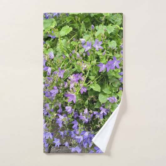 Purple Wildflower Botanical Bath Towel ハンドタオル (ハンドタオル)