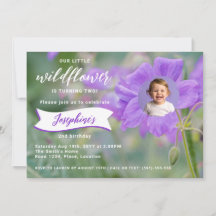 Purple Wildflower Custom Photo Children's Birthday