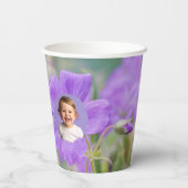 Purple Wildflower Custom Photo Template Birthday 紙コップ (裏面)