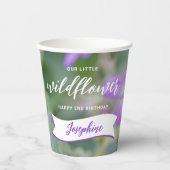 Purple Wildflower Custom Photo Template Birthday 紙コップ (正面)