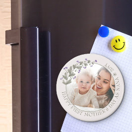 Purple Wildflower First Mother's Dayの写真 マグネット