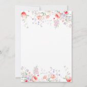 Purple wildflower floral baby in bloom shower 招待状 (裏面)