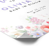 Purple wildflower floral Baby in Bloom welcome ポスター (角)