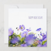 Purple Wildflower Happy Birthday Card カード (正面)