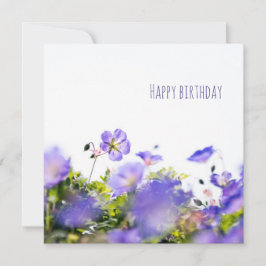 Purple Wildflower Happy Birthday Card カード
