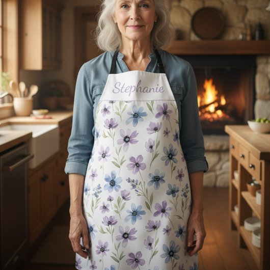 Purple Wildflower Meadow エプロン