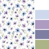 Purple Wildflower Meadow クッション