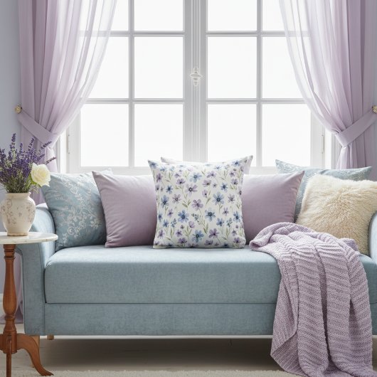 Purple Wildflower Meadow クッション