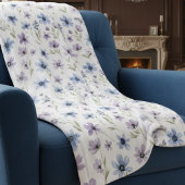 Purple Wildflower Meadow フリースブランケット