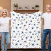 Purple Wildflower Meadow フリースブランケット