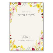 Purple Wildflower Orchid Wreath Wedding Place card テーブルナンバー (正面)