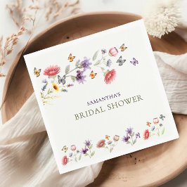 Purple Wildflower Storybook Bridal Shower  スタンダードカクテルナプキン