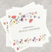Purple Wildflower Storybook Bridal Shower  スタンダードカクテルナプキン