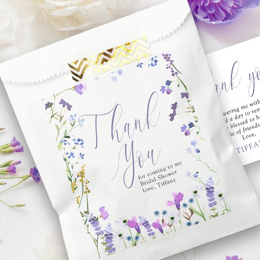 Purple Wildflower Thank You Script フェイバーバッグ