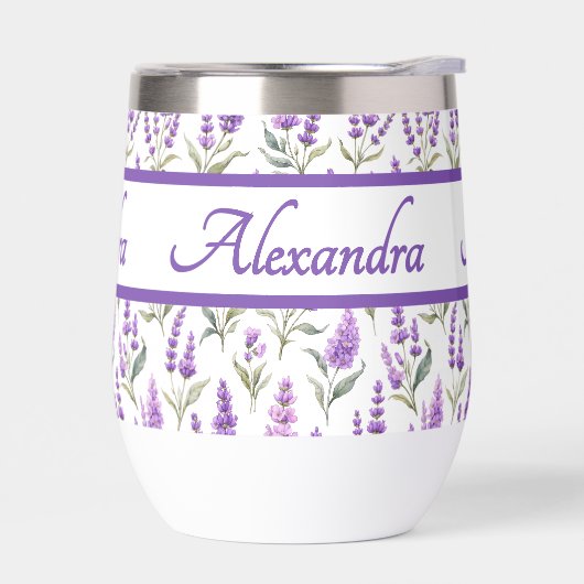 Purple Wildflower Watercolor Monogram Name (左面)