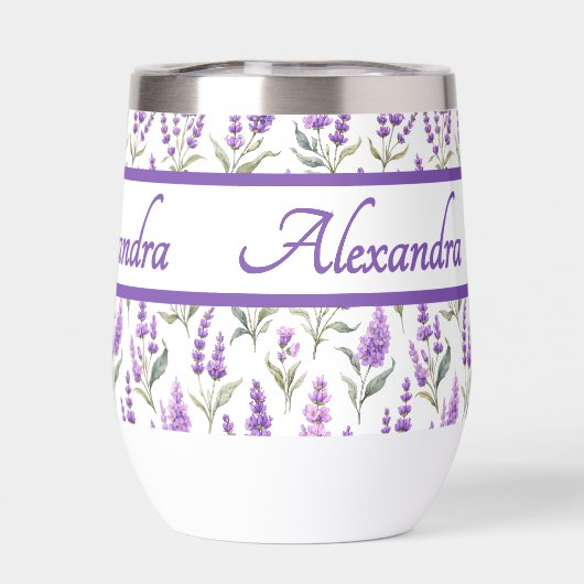 Purple Wildflower Watercolor Monogram Name (背面)