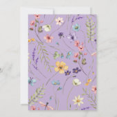 Purple Wildflower Wild Flower Floral Wedding 招待状 (裏面)