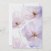 Purple Wildflowers Butterfly Girl's 1st Birthday  招待状 (裏面)