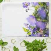 Purple Wildflowers, Dreamy Soft Botanical キッチンタオル (折り畳み)