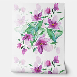 Purple Wildflowers Watercolor Art 壁紙