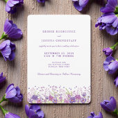 Purple Wildflowers Wedding Invitation  招待状