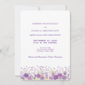 Purple Wildflowers Wedding Invitation  招待状 (正面)