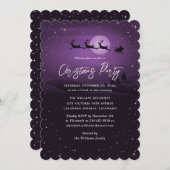 Purple Winter Scenery Christmas Party 招待状 (正面/裏面)