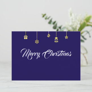Purple wish card Merry Christmas シーズンカード