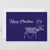 Purple wish card Merry Christmas reindeer シーズンカード (正面)