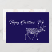 Purple wish card Merry Christmas reindeer シーズンカード (正面/裏面)