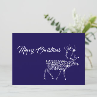 Purple wish card Merry Christmas reindeer シーズンカード