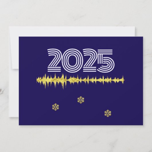 Purple wish card New Year with wave snowflakes シーズンカード (正面)