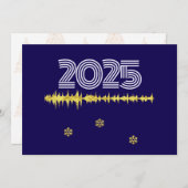 Purple wish card New Year with wave snowflakes シーズンカード (正面/裏面)