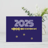 Purple wish card New Year with wave snowflakes シーズンカード (スタンド正面)