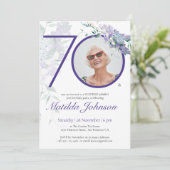Purple Wisteriaフォトサーピルセ70th Birthday Party 招待状 (スタンド正面)