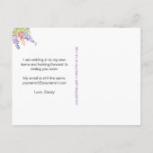 Purple Wisteriaフローラの新住所のお知らせ 案内ポストカード (裏面)