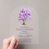 Purple Wisteria Floral Tree Bridal Shower アクリル招待状 (インサイチュ (ポータブル))