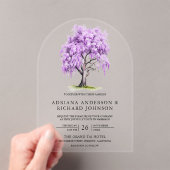 Purple Wisteria Floral Tree Wedding アクリル招待状 (インサイチュ (ポータブル))