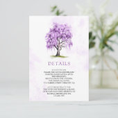 Purple Wisteria Floral Tree Wedding Details エンクロージャーカード (スタンド正面)