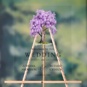 Purple Wisteria Floral Tree Wedding Welcome Sign アクリルサイン (ニュートラル)