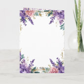 👉 Purple Wisteria Gold Floral Monogram Wedding En カード (裏面)