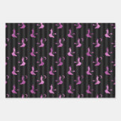 Purple Witch, Skull and Bat Halloween Patterns ラッピングペーパーシート (正面)