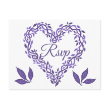 Purple Woodsy結婚のUltra Violet RSVPハート